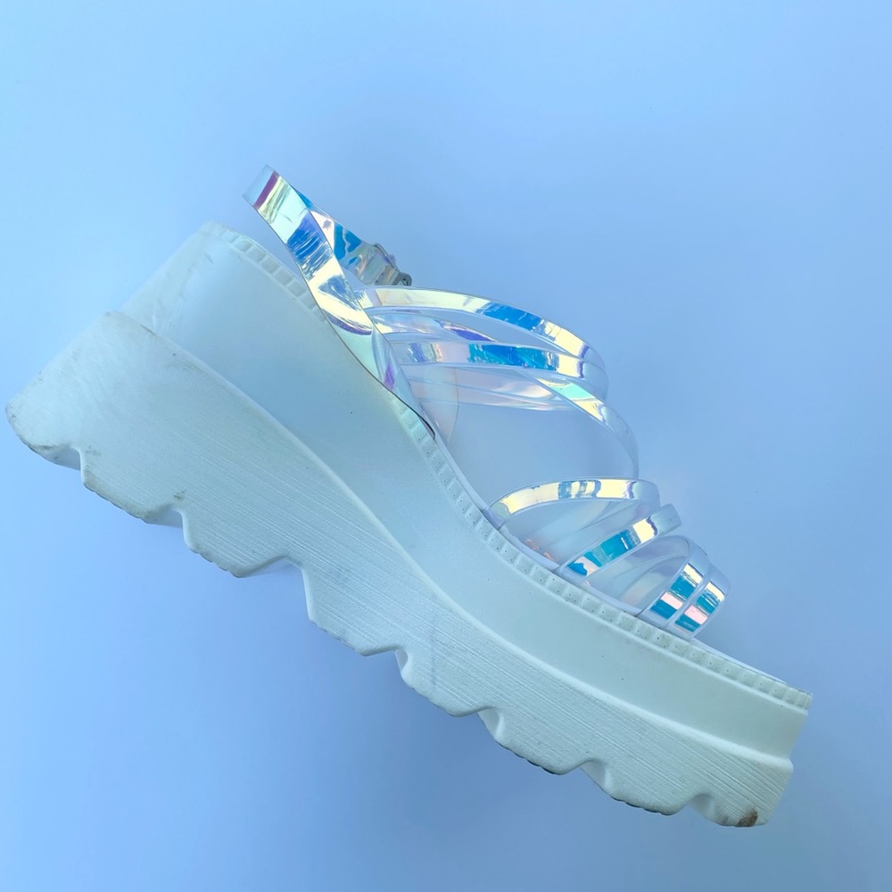 Women’s size 7 Translucent platform sandals, cute and comfy.